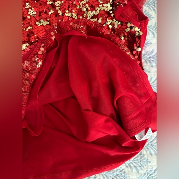 New Wonderkids Red and Gold Sequin Dress size XL or women small - Picture 7 of 9